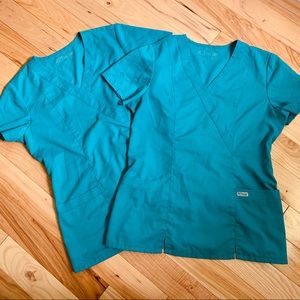 GREY’S ANATOMY BUNDLE Set of 2 Scrubs Tops Teal